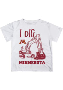 Vive La Fete Minnesota Golden Gophers Infant Excavator Short Sleeve T-Shirt White