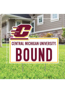 Central Michigan Chippewas School Bound Yard Sign - White