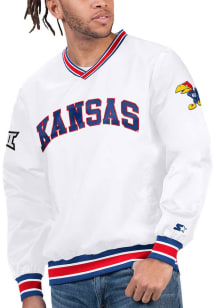 Starter Kansas Jayhawks Mens White Big 12 Tournament Pullover Jackets