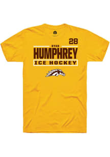 Ryan Humphrey Western Michigan Broncos Gold NIL Stacked Box Short Sleeve Player T Shirt