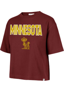 47 Minnesota Golden Gophers Womens Maroon First Rank City Short Sleeve T-Shirt