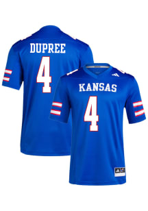 Jalen Dupree  Adidas Kansas Jayhawks Royal Blue NIL Name And Number Football Jersey
