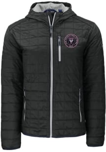 Cutter and Buck Inter Miami CF Mens Black Rainier PrimaLoft Hood Filled Jacket