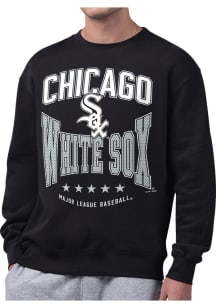 Starter Chicago White Sox Mens Black Center Squeeze Long Sleeve Crew Sweatshirt