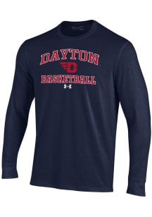 Under Armour Dayton Flyers Navy Blue Basketball Performance Long Sleeve T Shirt