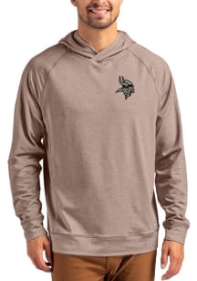 Cutter and Buck Minnesota Vikings Mens Oatmeal Mono Adapt Knit Hood Long Sleeve Hoodie
