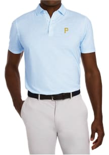Holderness and Bourne Pittsburgh Pirates Mens Light Blue Cromwell Gollf Tee print Short Sleeve Fas..