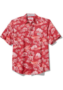 Tommy Bahama Indiana Hoosiers Mens Crimson Paradise Isle Short Sleeve Dress Shirt
