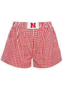 Hype and Vice Nebraska Cornhuskers Womens Red Gingham Shorts
