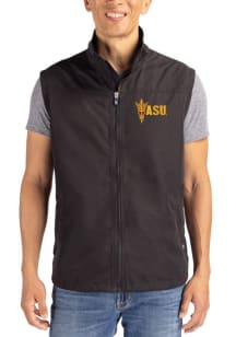 Cutter and Buck Arizona State Sun Devils Mens Black Charter Sleeveless Jacket
