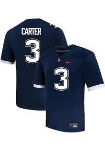 Esean Carter  Nike UConn Huskies Navy Blue NIL Name And Number Football Jersey