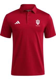 Adidas Indiana Hoosiers Mens Red Ultimate365 Short Sleeve Polo