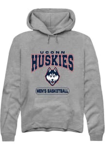Summit Sportswear UConn Huskies Mens Graphite Men's Basketball Long Sleeve Hoodie