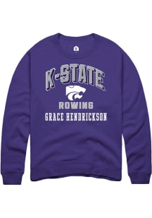 Grace Hendrickson K-State Wildcats Mens Purple NIL Arch Logo Player Crew