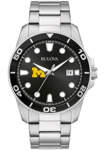 Bulova Michigan Wolverines Sport Stainless Steel Mens Watch