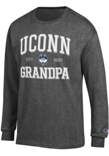 Champion UConn Huskies Charcoal Est. Date Grandpa Jersey Long Sleeve T Shirt