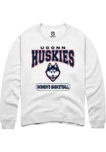 Summit Sportswear UConn Huskies Mens White Women's Basketball Long Sleeve Crew Sweatshirt
