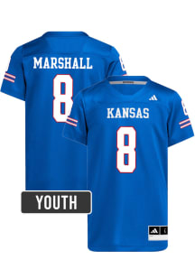 Isaiah Marshall Kansas Jayhawks Youth Royal Blue Adidas NIL Name And Number Football Jersey