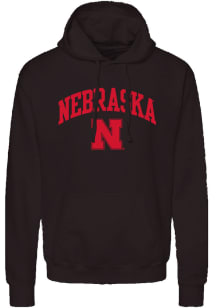 Summit Sportswear Nebraska Cornhuskers Mens Black Arch Mascot Long Sleeve Hoodie