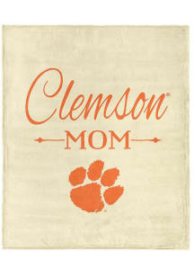 Clemson Tigers Mom Silk Touch Fleece Blanket - White