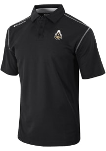 Columbia Purdue Boilermakers Mens Black Heat Seal Omni Wick Shotgun Short Sleeve Polo