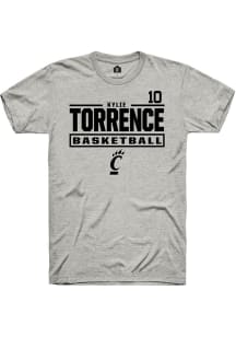 Kylie Torrence Cincinnati Bearcats Ash NIL Stacked Box Short Sleeve Player T Shirt