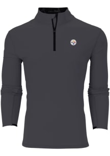 Greyson Pittsburgh Steelers Mens Charcoal Tate Long Sleeve Qtr Zip Pullover