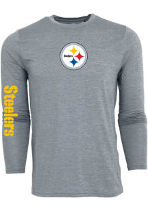 Greyson Pittsburgh Steelers Mens Grey Guide Sport Long Sleeve Crew Sweatshrt