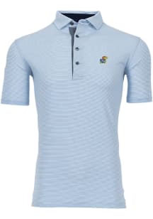 Greyson Kansas Jayhawks Mens Light Blue Saranac Short Sleeve Fashion Polo