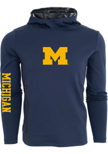 Greyson Michigan Wolverines Mens Blue Cokato Long Sleeve Hoodie