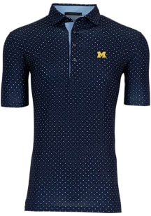 Greyson Michigan Wolverines Mens Blue Icon Short Sleeve Fashion Polo