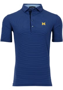 Greyson Michigan Wolverines Mens Blue Saranac Short Sleeve Fashion Polo