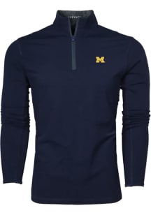 Greyson Michigan Wolverines Mens Blue Tate Long Sleeve Qtr Zip Pullover