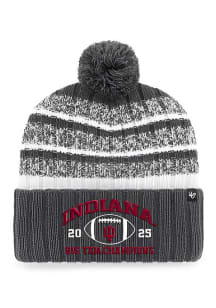 47 Indiana Hoosiers Charcoal 2025 Big Ten Football Champs Event Tavern Cuff Knit Mens Knit Hat