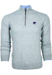 Greyson K-State Wildcats Mens Grey Sebonack Long Sleeve Qtr Zip Pullover