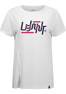 Levelwear USWNT Womens White Influx Abstract Short Sleeve T-Shirt