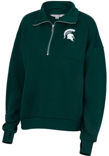 Michigan State Spartans Womens Green Traditions Qtr Zip