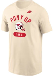 Nike SMU Mustangs Natural Football Football Helmet Core Short Sleeve T Shirt