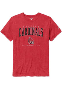 Ball State Cardinals Red Victory Falls Puff Arch Mascot Short Sleeve Fashion T Shirt