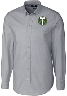 Cutter and Buck Portland Timbers Mens Charcoal Stretch Oxford Big and Tall Dress Shirt