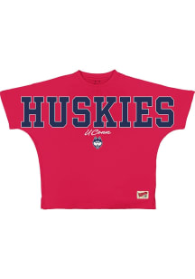 Pressbox UConn Huskies Womens Red Flannigan Short Sleeve T-Shirt