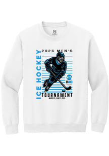 Summit Sportswear Big Ten Mens White 2026 Men's Ice Hockey Tournament Long Sleeve Crew Sweatshirt