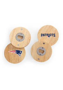 New England Patriots Built-in Bottle Opener Coaster - Brown