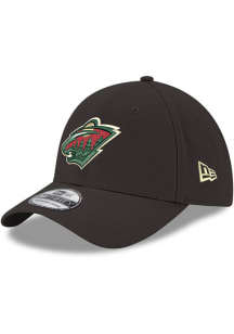 New Era Minnesota Wild Mens Black Primary Team Logo Classic 39THIRTY Flex Hat
