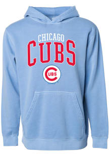 Chicago Cubs Youth Light Blue Retro Arched Logo Long Sleeve Hoodie