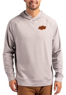 Cutter and Buck Oklahoma State Cowboys Mens Grey Adapt Knit Hood Long Sleeve Hoodie