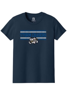 Summit Sportswear Omaha Storm Chasers Youth Navy Blue Double Bars Short Sleeve T-Shirt