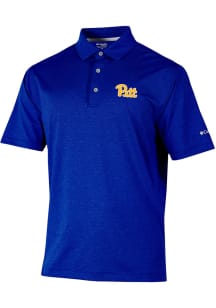 Columbia Pitt Panthers Mens Blue Sand Tee Short Sleeve Polo