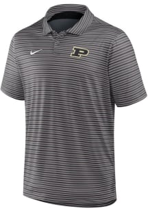 Nike Purdue Boilermakers Mens Black Tour Stripe Short Sleeve Polo