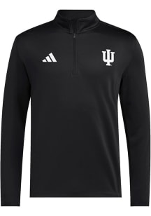 Adidas Indiana Hoosiers Mens Black Ultimate365 Woven Long Sleeve Qtr Zip Pullover